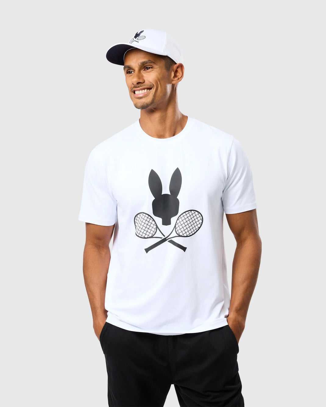 Tees Psycho Bunny Courtside Graphic Tee Blanche Homme | LZU-15377764